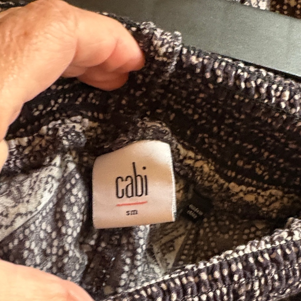 CAbi Villa Palazzo Black and White Wide Leg Pants - Picture 4 of 5